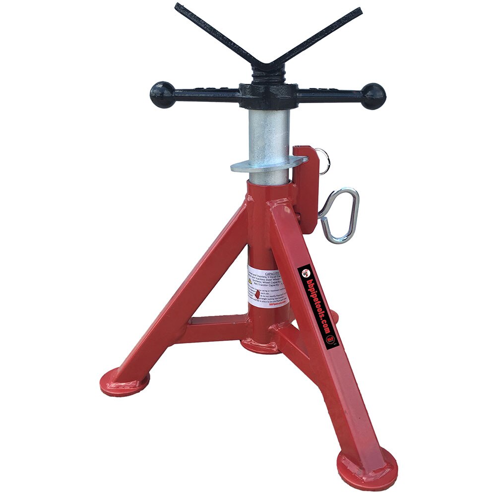 B&B Pipe Tools 4240 Super Short Fixed Leg V Head Pipe Jack - Heavy Duty Pipe Support for Plumbing, HVAC, and Construction Projects