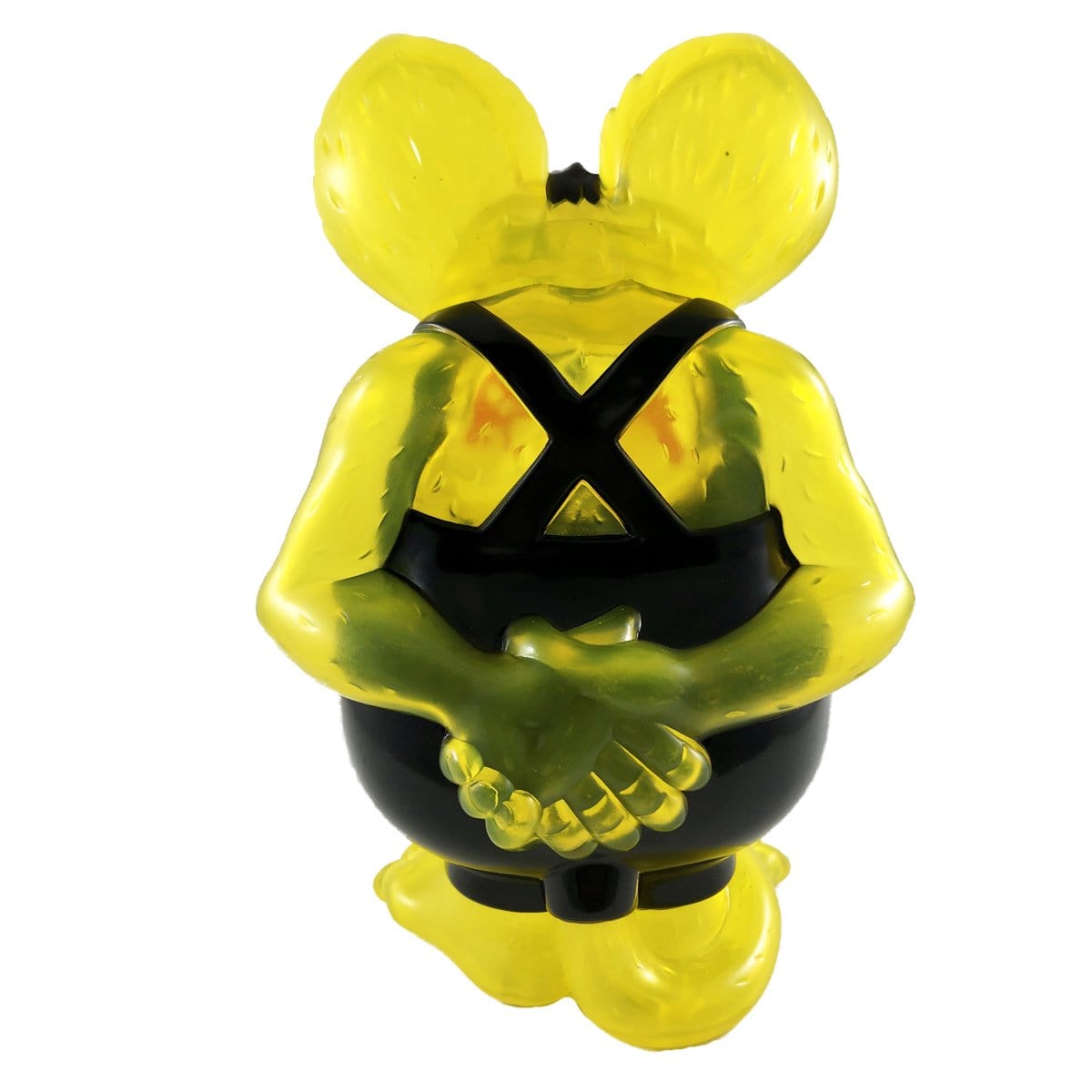 Ed Roth x Secret Base Sofubi Rat Fink Translucent Yellow Vinyl Figure - Collectible Art Toy for Display, Gifts & Pop Culture Enthusiasts