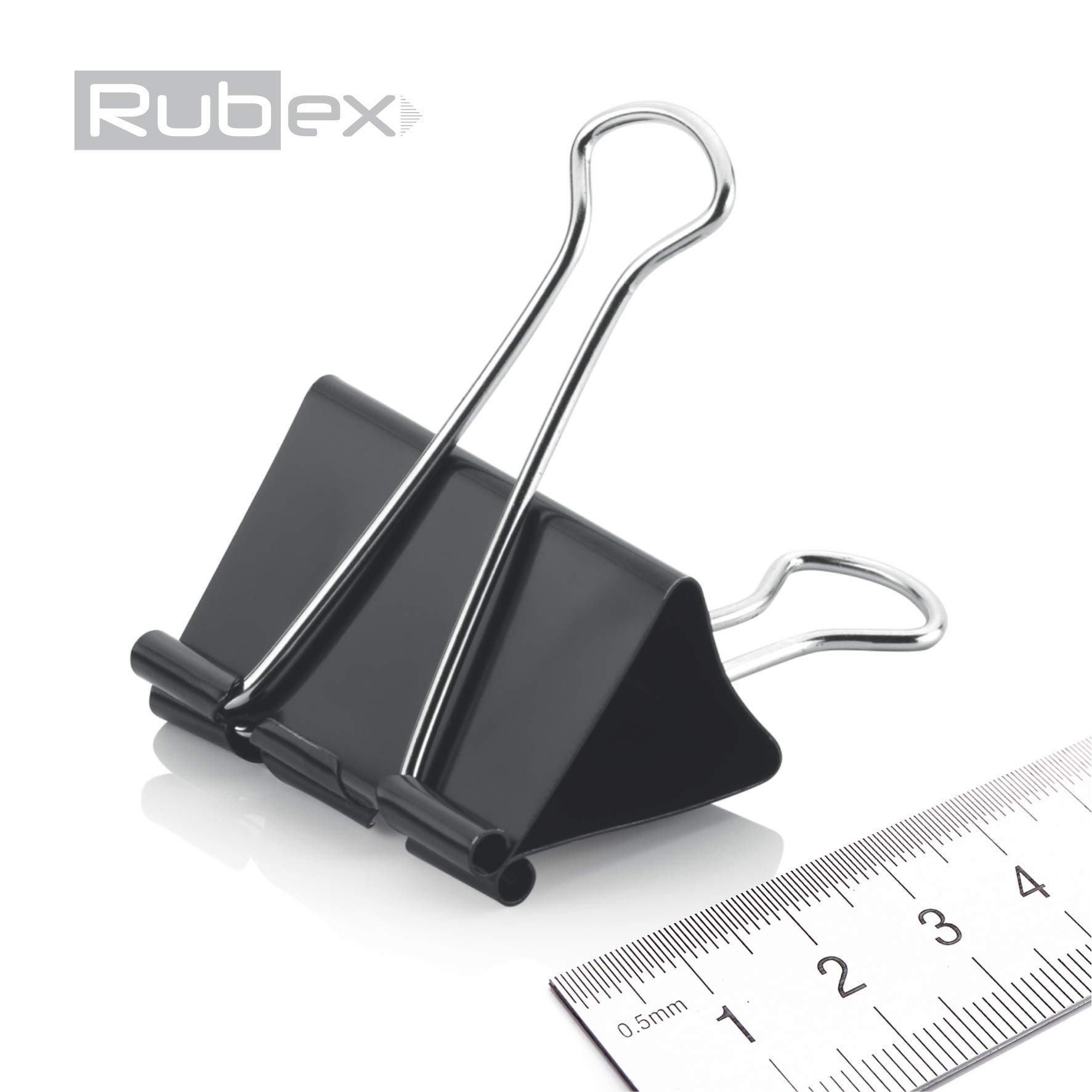 120 Pack Black RUBEX Binder Clips - Mixed Sizes Small, Medium, Large - Heavy Duty Metal Paper Clips for Office, School, Home - Organize Documents, Notebooks, Files & Envelopes