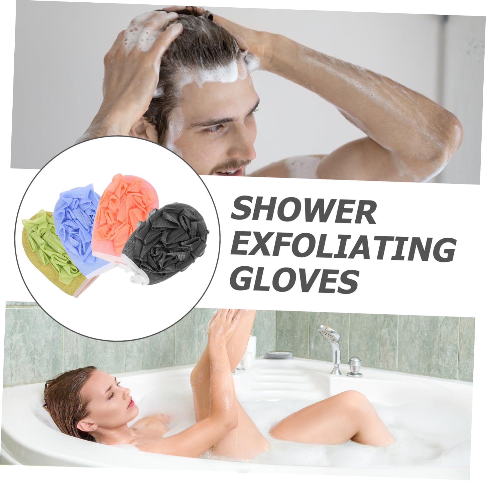 Korean Back Scrubber Ball - 4pcs Viscose Bath Mitt for Deep Exfoliation & Shower Use