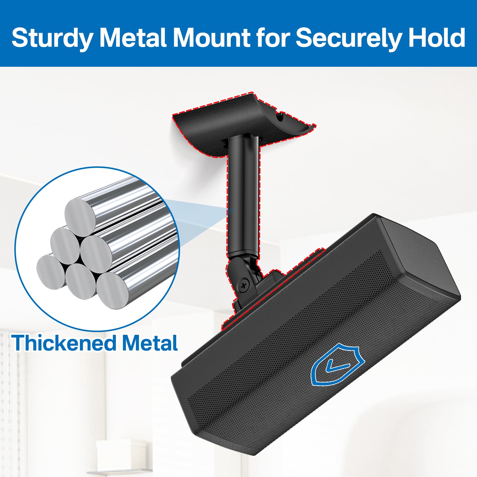 **Adjustable Bose Speaker Wall Mount Bracket - Compatible with Bose UB-20 Series II, SoundTouch, CineMate, Lifestyle & Acoustimass Speakers - Black - Perfect for Home Theater & Surround Sound Setup**