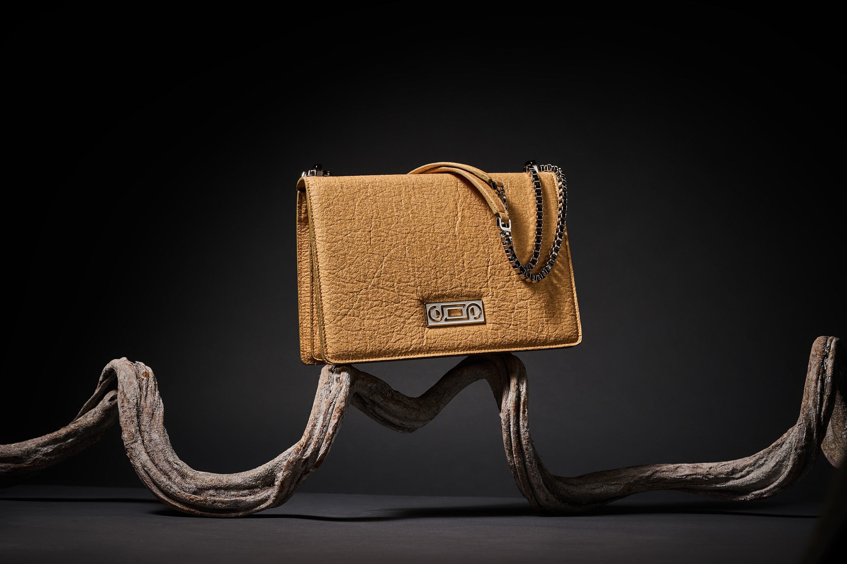 The Cristiana Pinatex® Vegan Leather Shoulder Bag in Antique Gold | Eco-Friendly Fashion Accessory for Women | Perfect for Work, Travel & Everyday Use