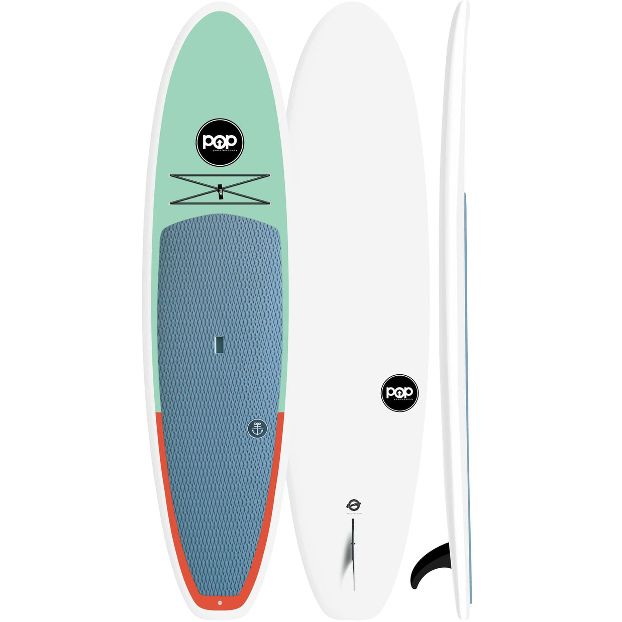 POP Rigid 10'6 Amigo Allround Stand Up Paddle Board - Mint/Coral - Perfect for Yoga, Fishing & Family Fun on Lakes & Rivers