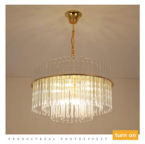 BOKT 10-Light Large Crystal Chandelier - 50cm Modern Raindrop Pendant Lighting Fixture for Kitchen Island, Farmhouse, Bedroom & Living Room | Elegant Dining Room Decor & Wedding Venue Lighting (19.7 Inches)