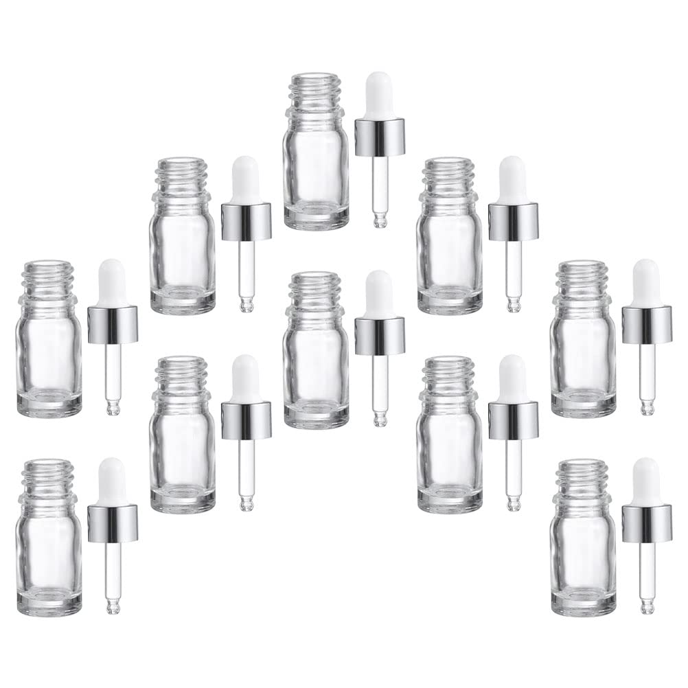 10PCS Amber Glass Dropper Bottles - Refillable Essential Oil Storage Containers with Travel Lotion Dispenser | Perfect for DIY Skincare, Aromatherapy & Travel Toiletries