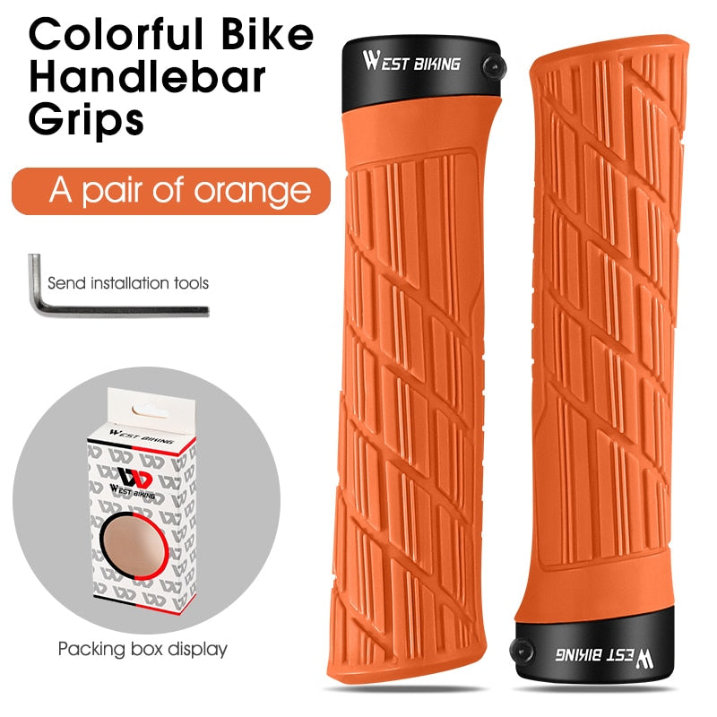 Premium Soft Rubber Bicycle Grips - Shockproof & Anti-Slip MTB/Road Bike Handlebar Covers - Colorful Cycling Accessories for Mountain & Commuter Bikes - Ideal for Long Rides, Daily Commutes & Off-Road Adventures