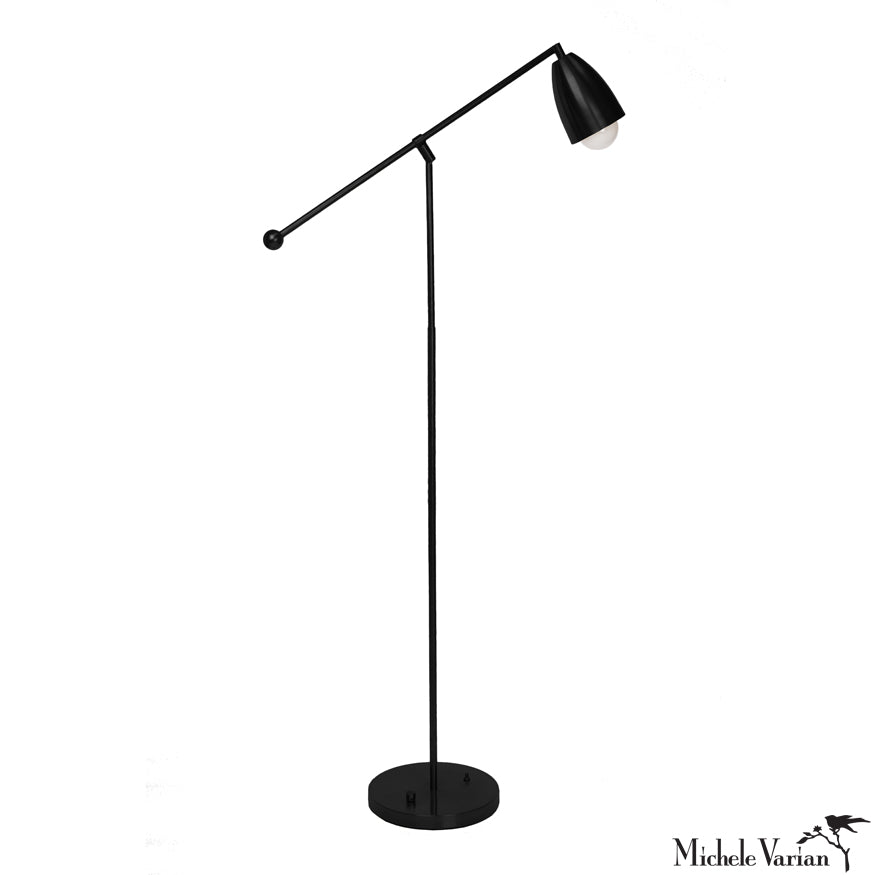 Modern Black Cone Axis Floor Lamp - Adjustable Height LED Standing Light for Living Room, Bedroom & Office - Stylish Home Decor Lighting