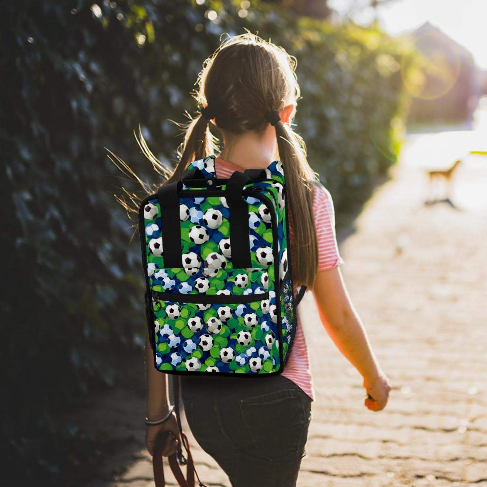 Best Travel & Work Backpack for Men & Women - Durable Laptop Backpack with Floral Soccer Ball Design - Perfect for Commuting, School, Sports & Outdoor Adventures