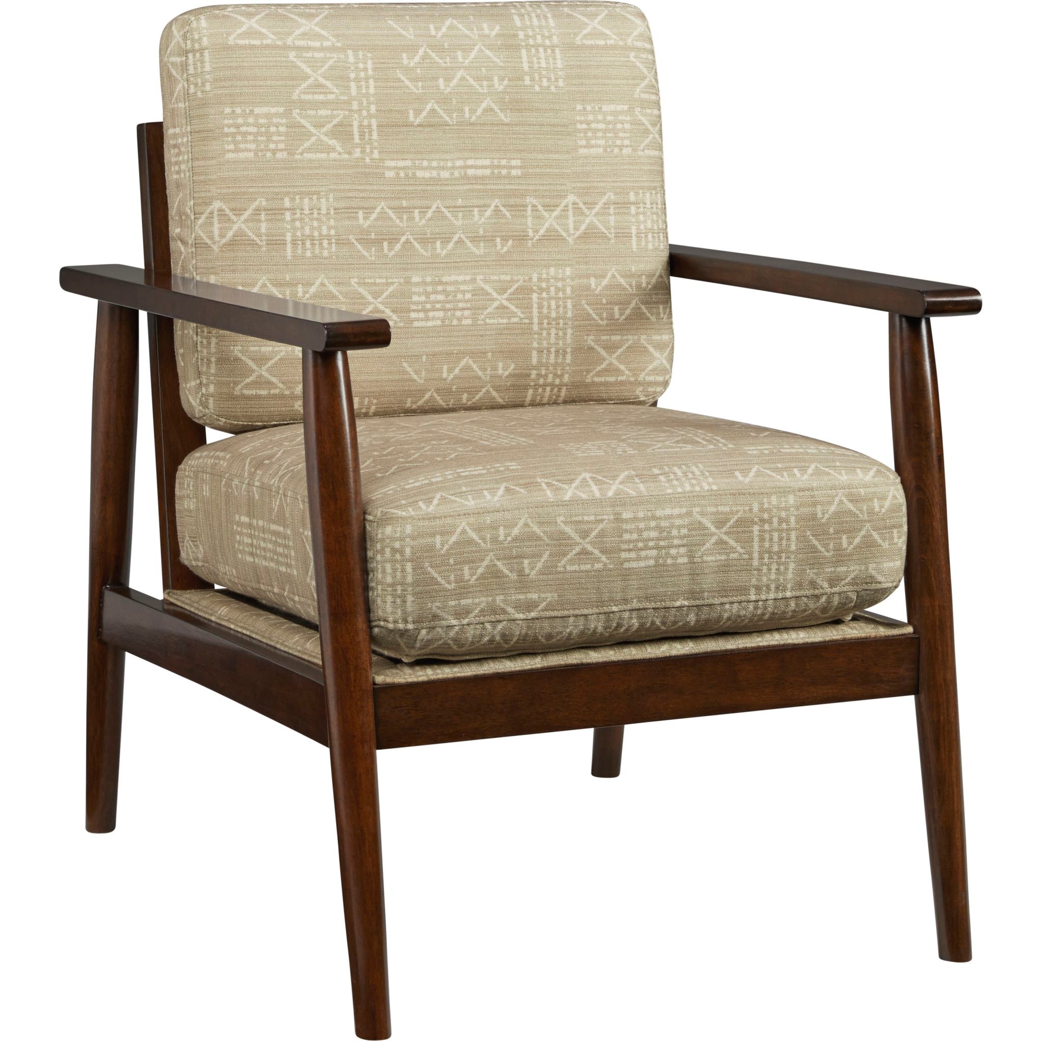 Bevyn Accent Chair - Modern Beige Upholstered Lounge Chair for Living Room, Bedroom & Office - Comfortable Reading Chair with Sturdy Wooden Legs