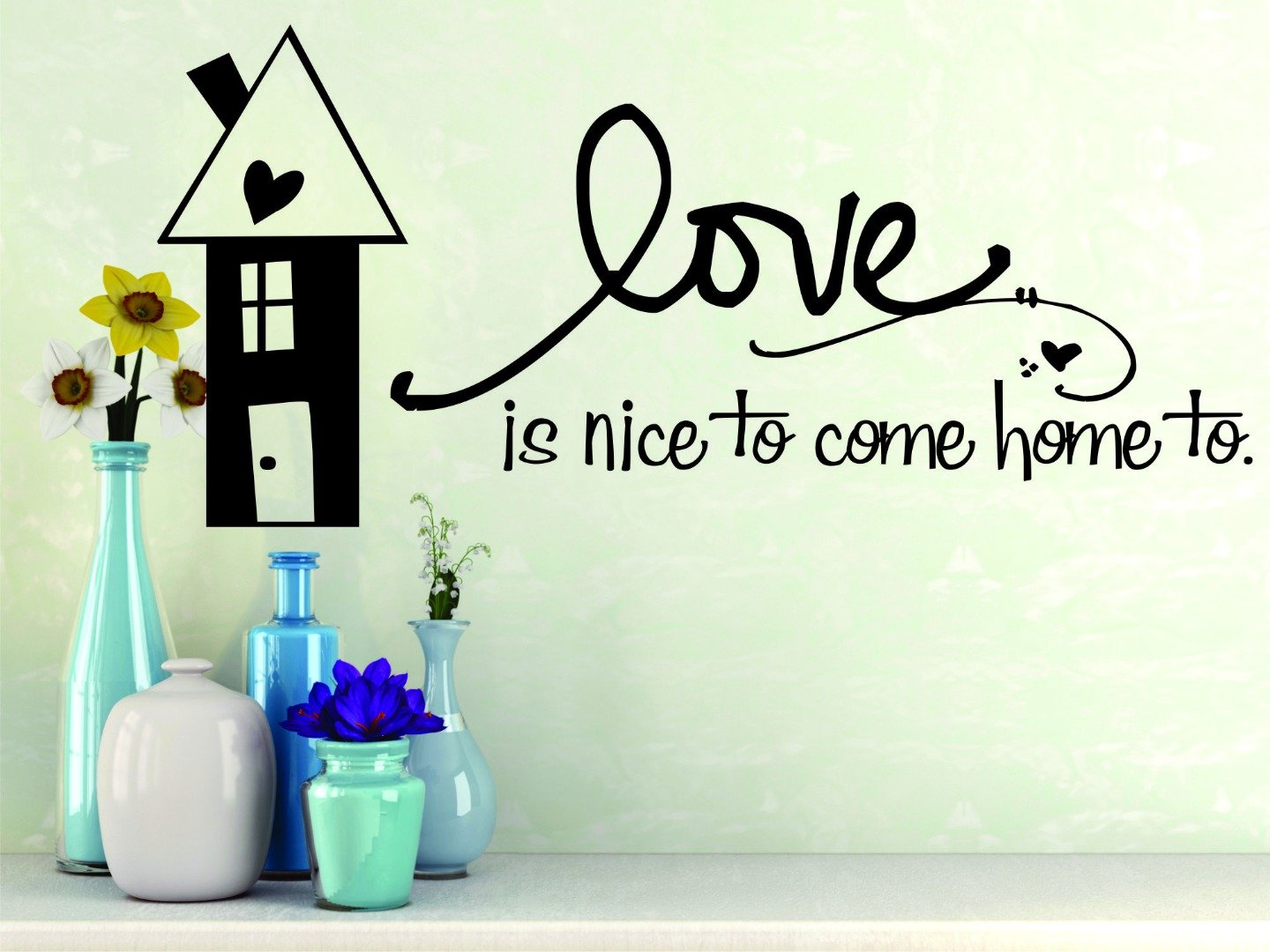 Love is Nice to Come Home to Wall Decal Sticker - 20x30 Inches Home Decor Quote - 22 Color Options for Bedroom, Living Room & Nursery
