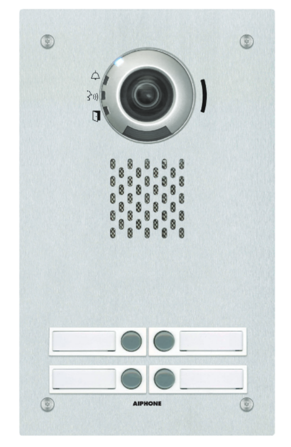 Aiphone IX 4DVF 4-Button Video Intercom Door Station with Mechanical Buttons - Secure Home & Office Entry System for Apartments, Gated Communities & Businesses