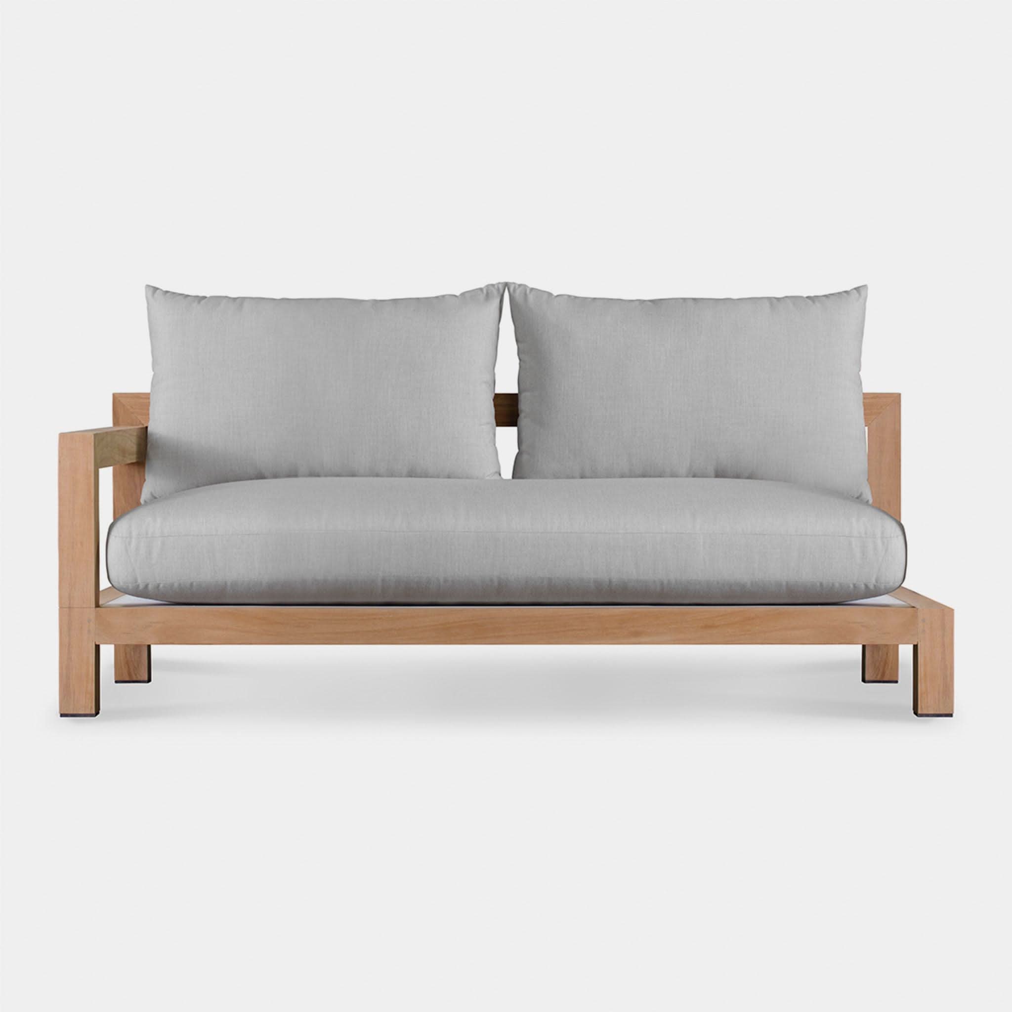 Pacific Teak 2-Seater Outdoor Patio Chair with Single Armrest - Perfect for Poolside, Garden, and Backyard Relaxation