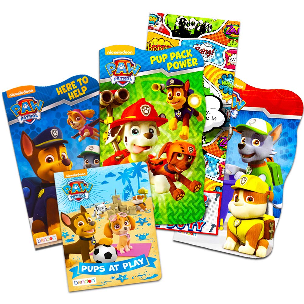 PAW Patrol Board Book Set for Toddlers - 4 Shaped Board Books with Door Hanger | Early Learning & Bedtime Story Collection | Perfect Gift for Kids Ages 1-3
