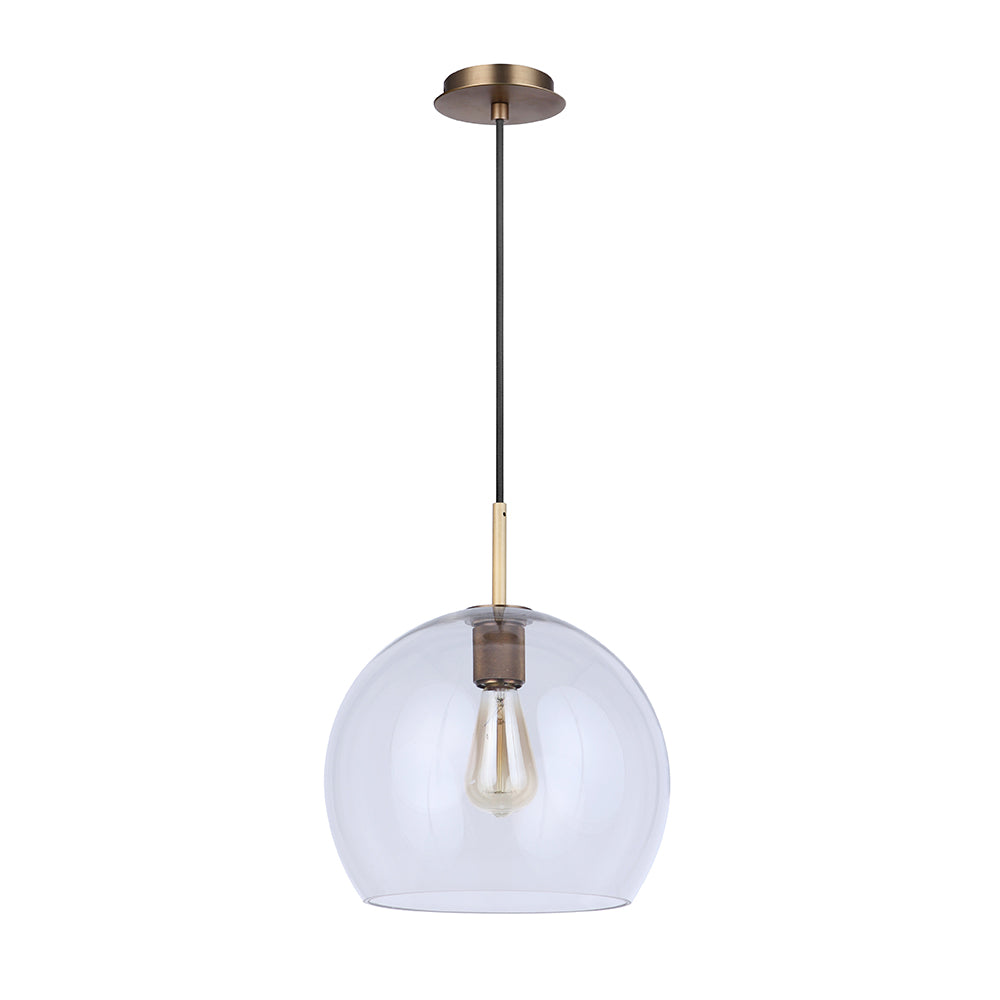 Gallagher 1-Light Pendant Lighting Fixture in Aged Brass Finish - Perfect for Kitchen Island, Dining Room, or Entryway Lighting