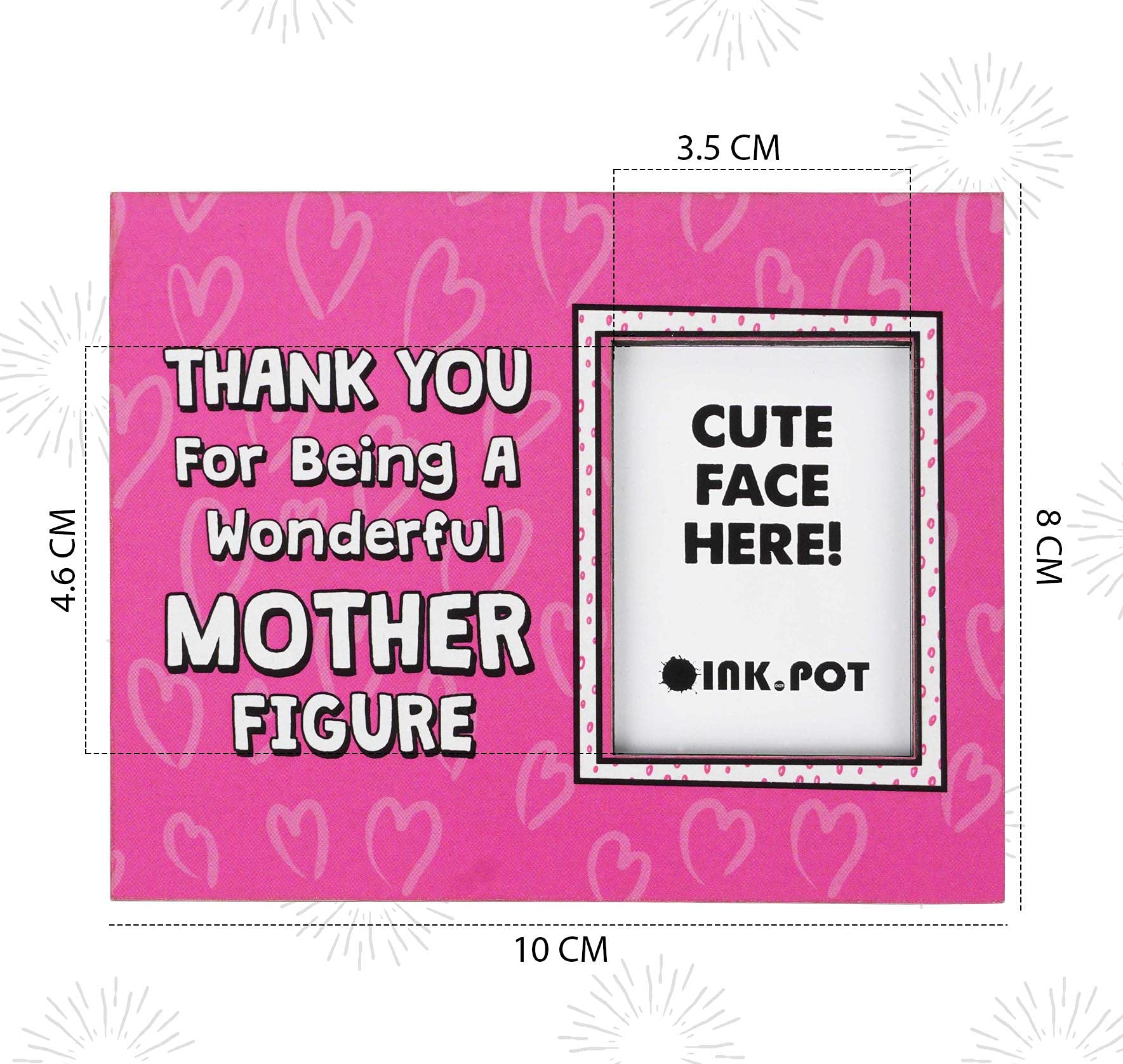 Thank You For Being A Wonderful Mother Figure Magnetic Photo Frame - 8x10 cm Mini Refrigerator Magnet for Stem Mom, Aunt - Perfect for Home, Office & Gifts