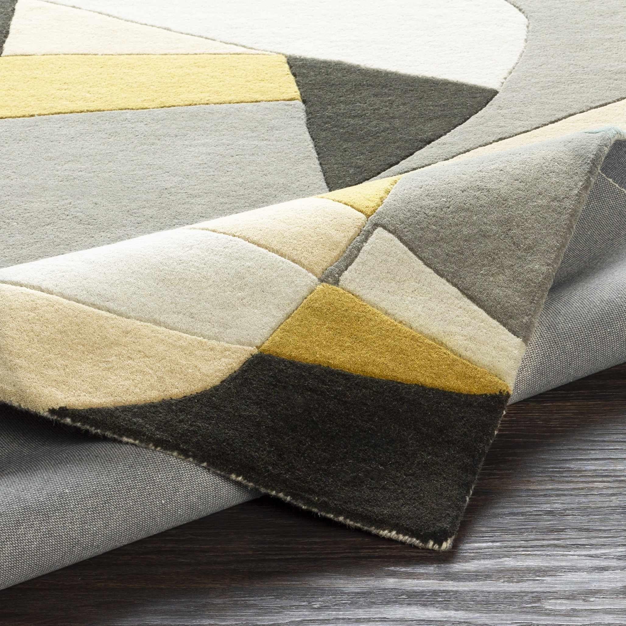 Hauteloom Sneedville Wool Area Rug 6' x 9' - Soft Modern Living Room & Bedroom Carpet - Black, Beige, Gray - Perfect for Cozy Home Decor & Floor Protection