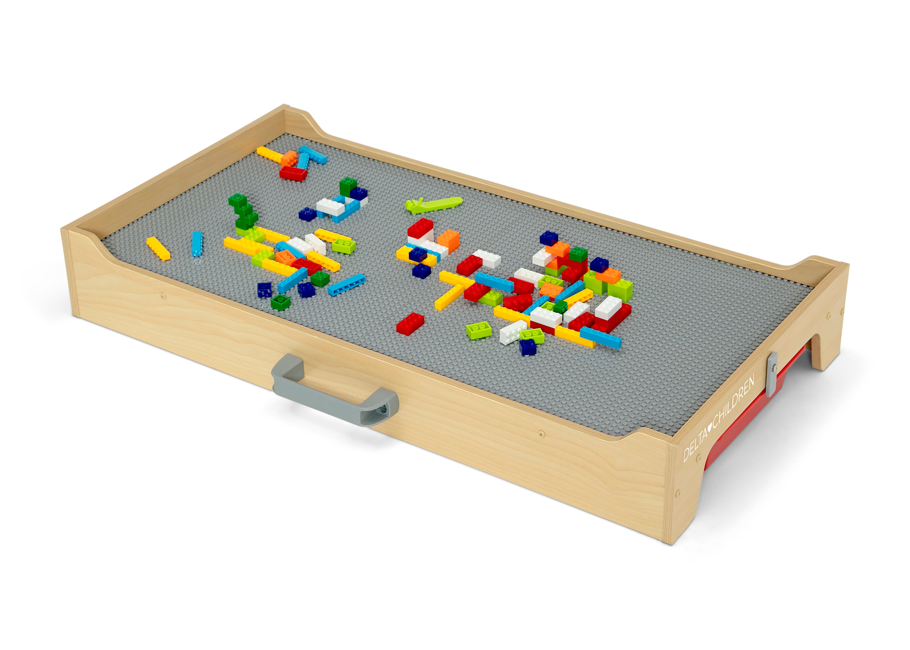 Play N Store Kids Building Bricks Play Table with 100+ Colorful Bricks - STEM Learning Toy for Creative Play, Room Organization & Toddler Activities