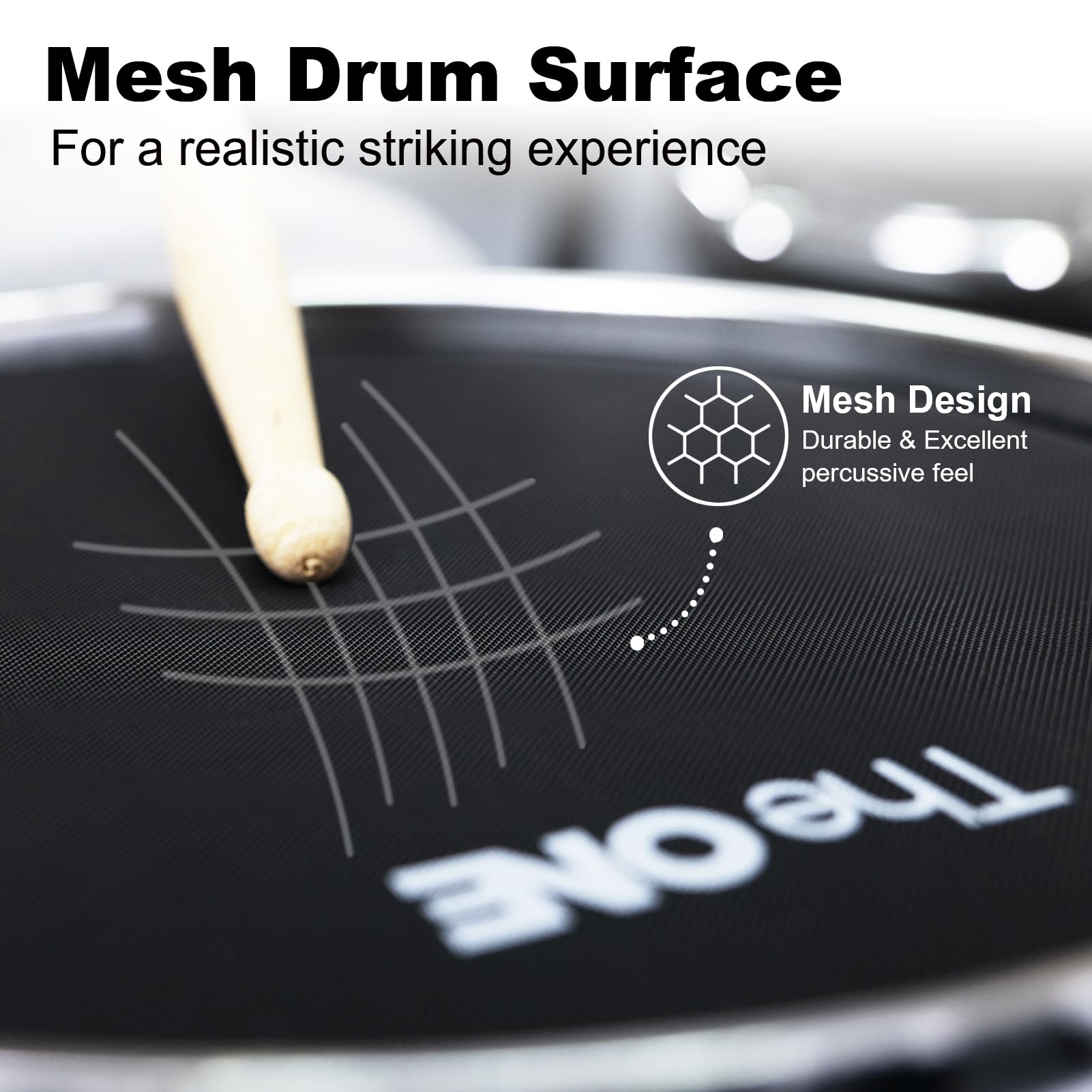 The ONE Electric Drum Kit - Professional Electronic Drum Set for Adults & Kids with 333 Sounds, 4 Mesh Pads, 2 Pedals, Headphones & Drum Sticks - Bluetooth/USB MIDI/AUX Connectivity - Perfect for Home Practice, Studio Recording & Music Education