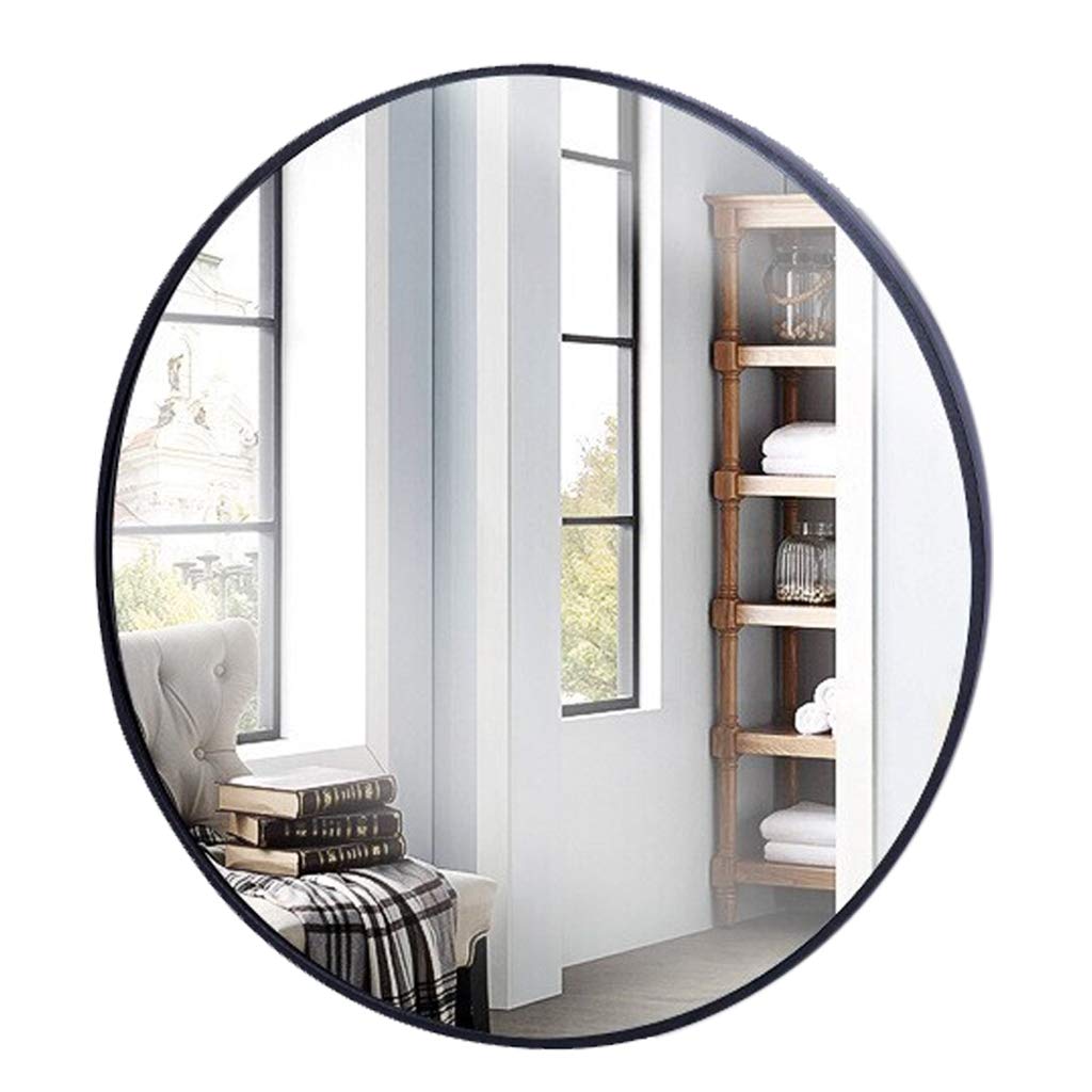 Round Wall-Mounted Bathroom Mirror - Aluminum Alloy Frame with HD Explosion-Proof Glass, Decorative Mirror for Bedroom, Living Room & Hotel - Perfect for Vanity, Makeup Area and Home Décor