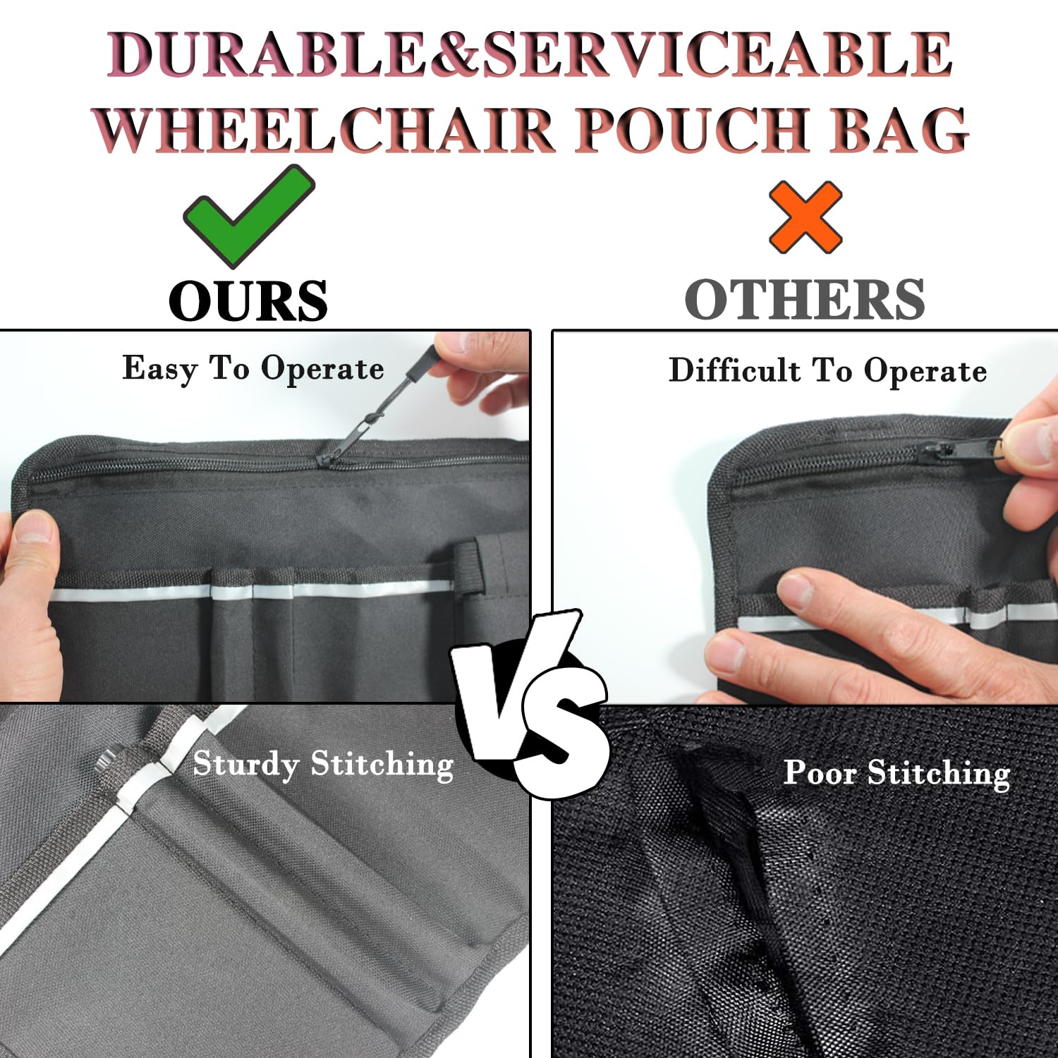 **Wheelchair Side Storage Bag with Cup Holder - Durable Wheelchair Pouch Organizer for Armrest Accessories, Rollator & Scooter - Perfect for Daily Essentials, Water Bottles & Personal Items**