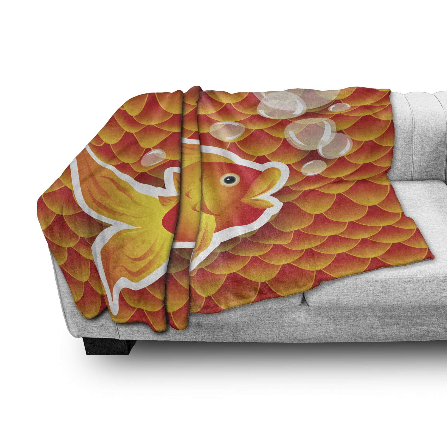 Ambesonne Orange Flannel Fleece Throw Blanket - 50