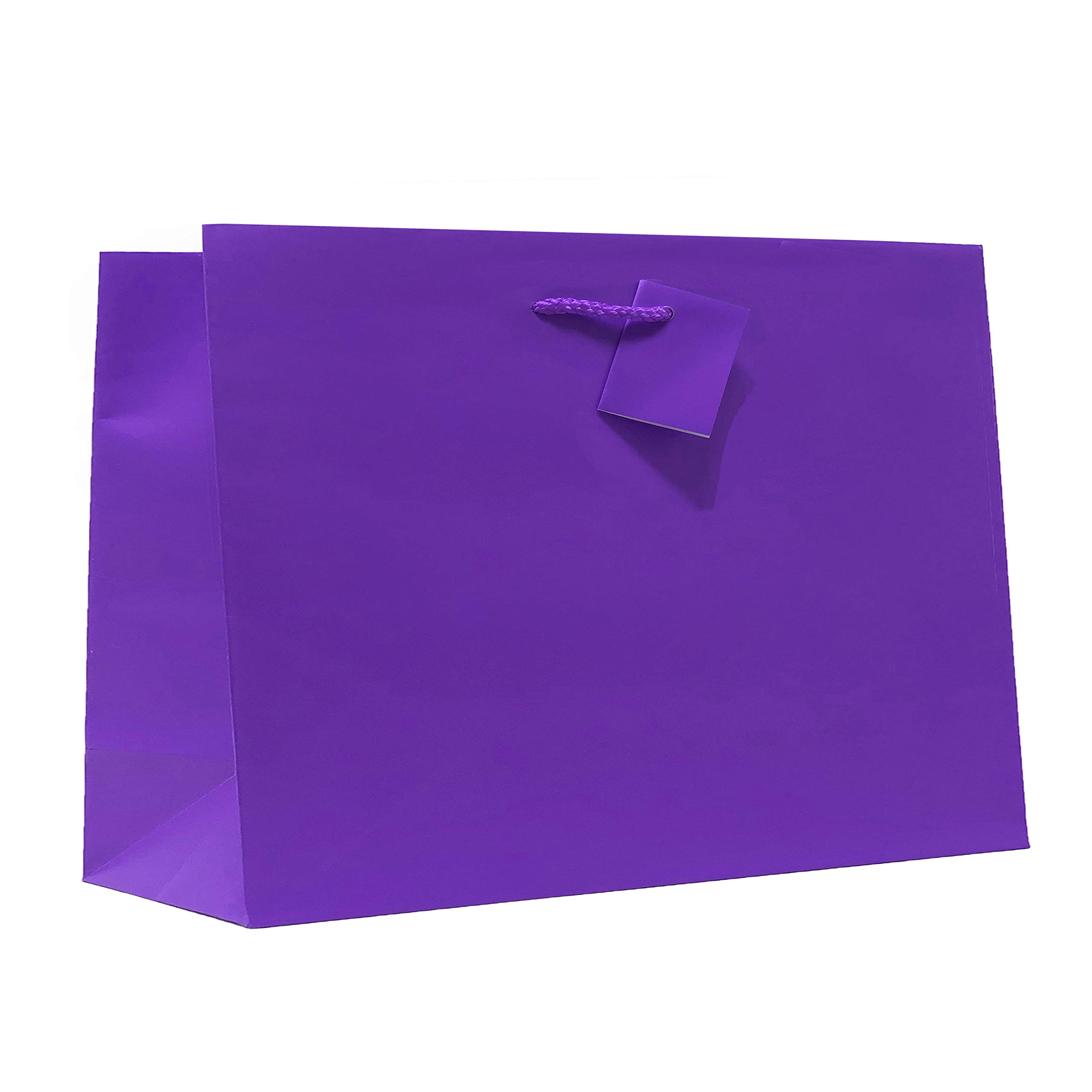 Allgala 12 Pack 16x12x6 Inch Extra Wide Purple Gift Bags with Handles - Elegant Party Favor Bags for Birthdays, Weddings, Baby Showers & Christmas Celebrations | Perfect for Holiday Gifting & Special Occasions
