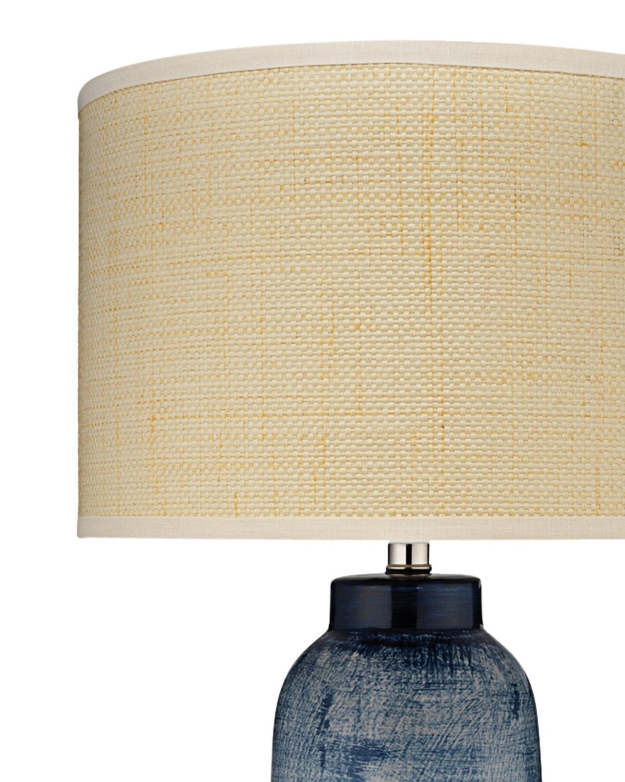 Handmade Batik Table Lamp - Blue & Cream Large Size for Living Room, Bedroom, or Office Decor | Traditional Indonesian Art Home Lighting