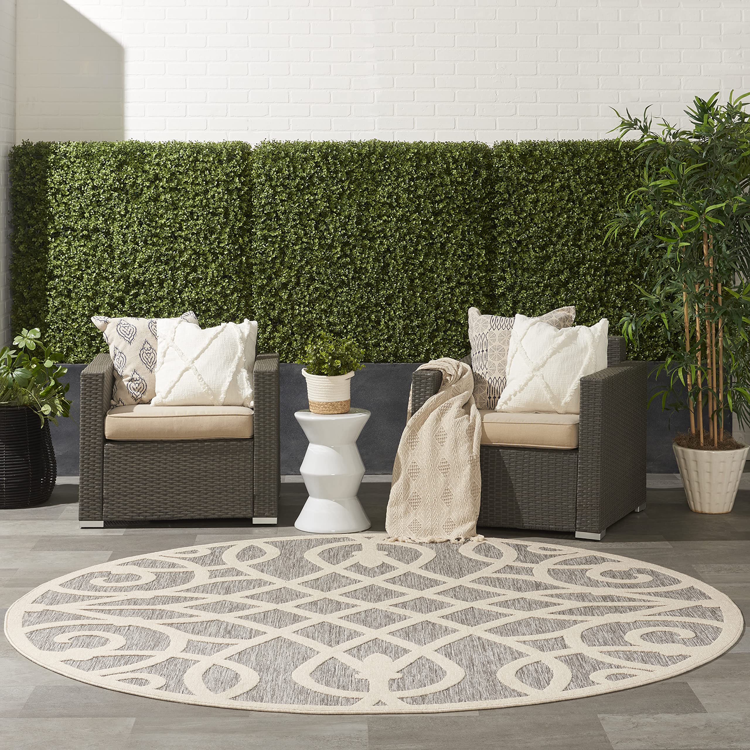 Nourison Palamos Indoor/Outdoor Round Area Rug - 7'10