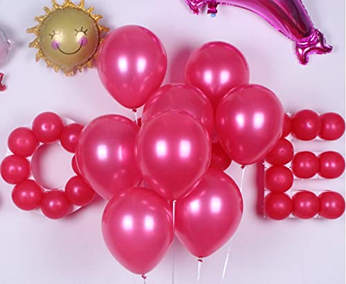 50 Pack 12 Inch Hot Pink Balloons - Thick 3.2g/pc Round Helium Pearl Magenta Balloons for Birthday Party, Baby Shower, Engagement & Wedding Decorations - Perfect for Indoor/Outdoor Celebrations, Photo Backdrops & Event Styling
