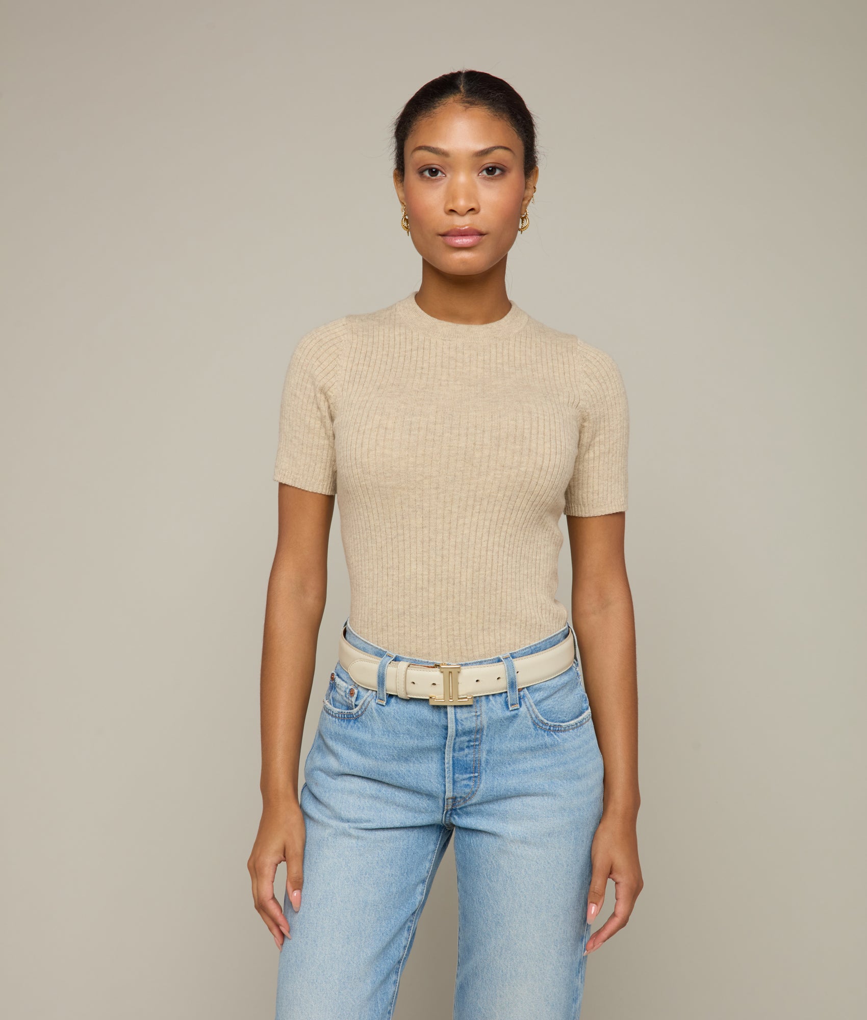Catherine Top - Soft Oatmeal Color Women's Blouse for Casual Wear & Office Outfits | Trendy & Comfortable