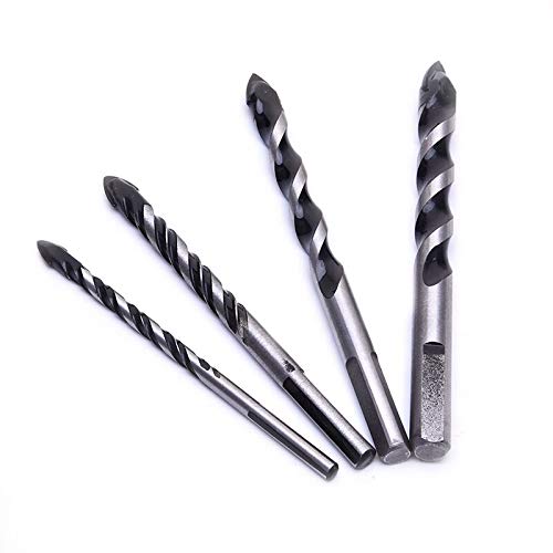 4-Piece Glass Ceramic Tile Drill Bit Set - 6mm/8mm/10mm/12mm Spear Head for Porcelain, Marble & Wall Tiles - Perfect for Bathroom Renovation, Kitchen Backsplash & DIY Home Projects