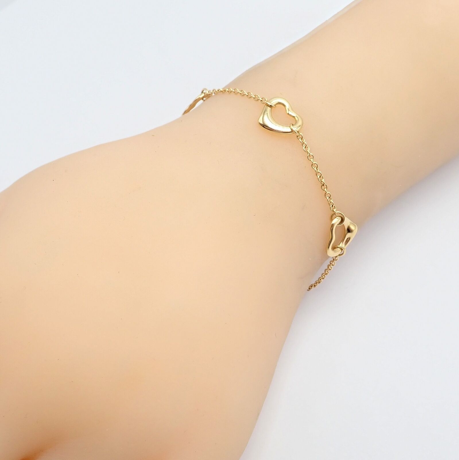 Vintage Tiffany & Co. 18k Yellow Gold Peretti 5 Loving Heart Bracelet - Elegant Jewelry Gift for Women, Anniversary & Special Occasions