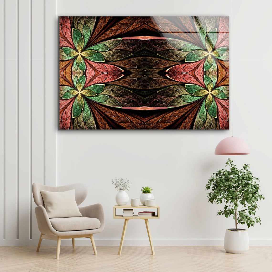 3D Floral Abstract Design Acrylic Glass Print - Modern Wall Art Decor - Tempered Glass - 100% Made in Australia - Ready to Hang - Perfect for Living Room, Bedroom & Office Decor