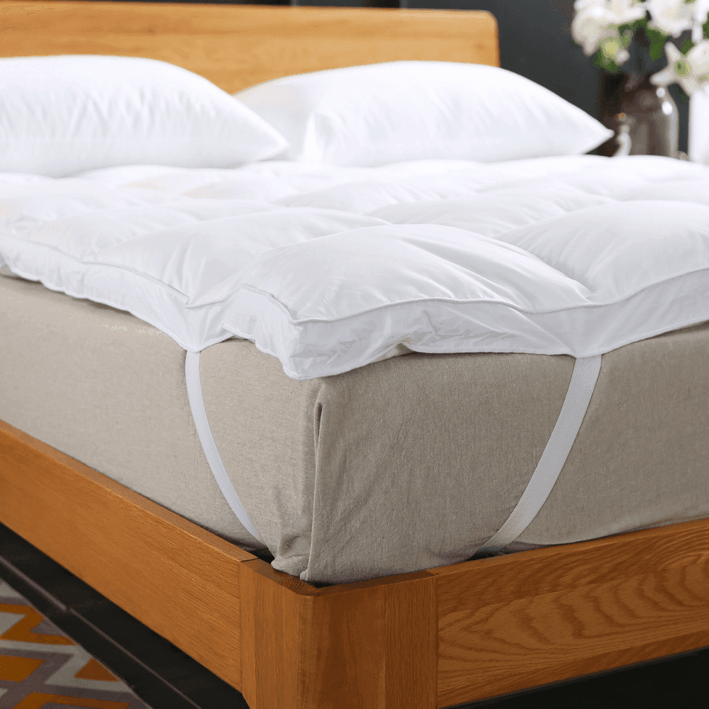 iSleep Mattress Topper - 100% Cotton Cover with 400 Thread Count - Premium Bed Topper for Back Pain Relief & Pressure Relief - Perfect for Side Sleepers & Hot Sleepers