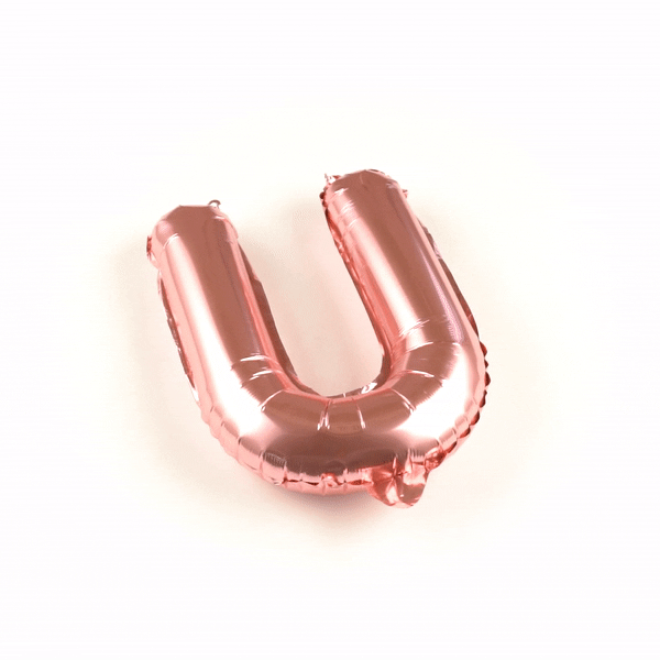 Rose Gold Mylar Letter U Balloon - 16 Inch Large Foil Balloon for Birthday Party Decorations, Wedding, Anniversary, Baby Shower & Special Events (1 Count)