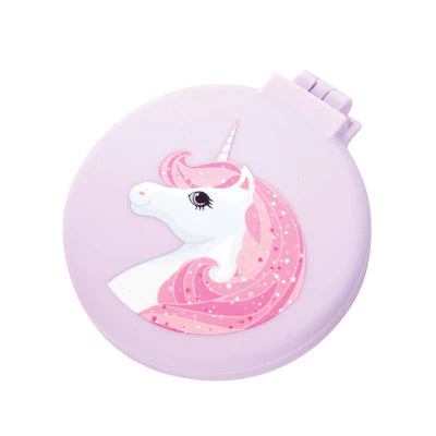 IS Gift Compact Hairbrush Unicorn - Portable Travel Hair Brush for Women & Girls, Detangling Styling Brush for Straight & Curly Hair - Perfect for Home, Travel, Gym & School