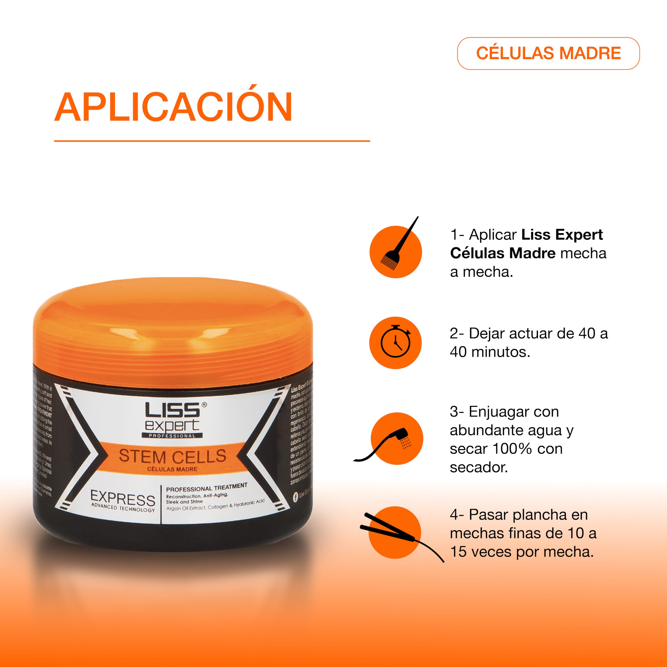 Liss Expert Stem Cells Smoothing Treatment with Organic Keratin & Argan Oil – Frizz-Free Hair Repair & Shine – Professional Straightening for Shoulder Length Hair – Includes Salt-Free Shampoo & Conditioner – Perfect for Salon-Quality Smoothing at Home
