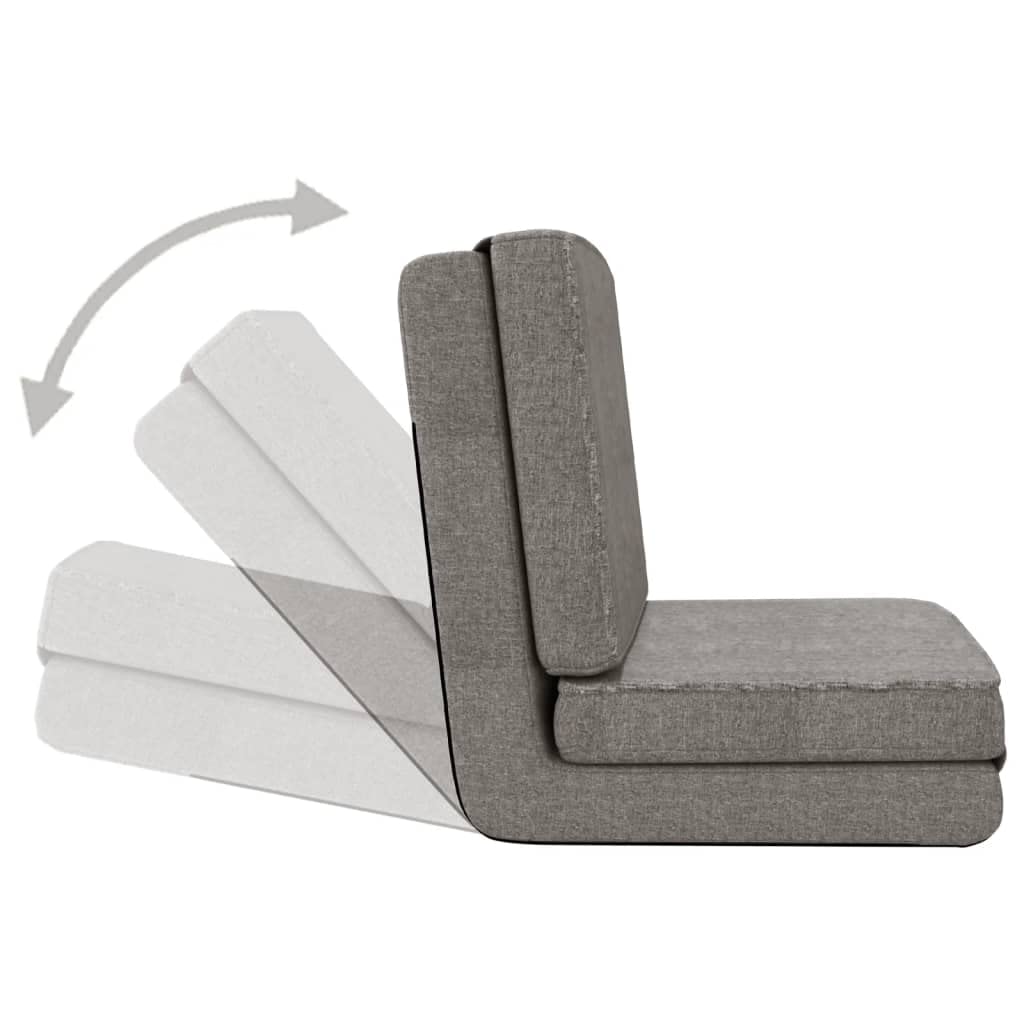CHARMMA Floor Chair with Back Support - Foldable Padded Sofa Sleeper, Recliner Couch for Adults, Gaming & Meditation Chair - 100% Polyester Fabric in Light Gray | Perfect for Living Room Lounging, Bedroom Relaxation & Video Game Sessions