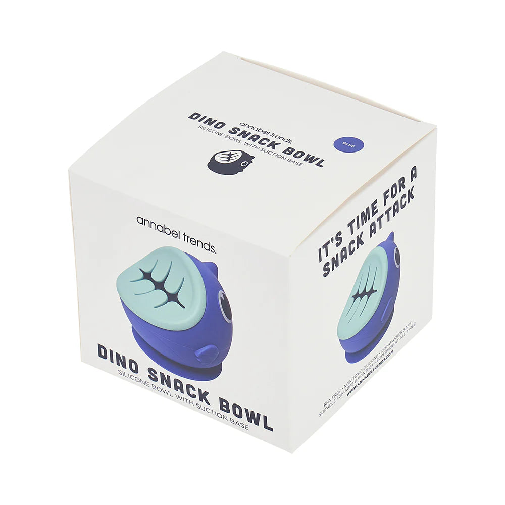 Annabel Trends Dinosaur Snack Bowl - Blue Ceramic Kids Dish for Snacks, Fruits & Cereal - Fun Dino-Themed Tableware for Birthday Parties, Picnics & Everyday Use