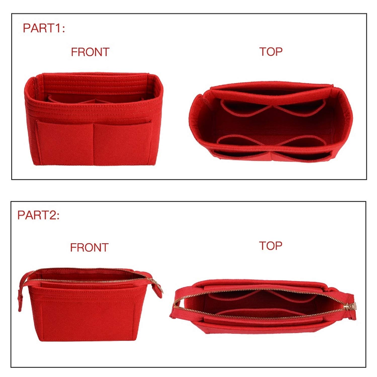 ZTUJO Purse Organizer Insert for LV NeoNoe Noé Series - 2 Pack Set | Handbag Organizer with Multiple Pockets | Perfect for Travel, Work & Everyday Use