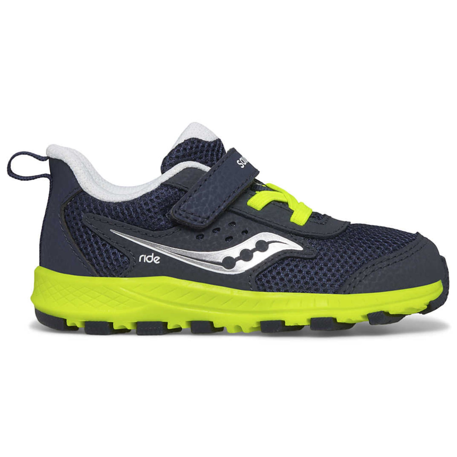 Saucony Ride Jr B Toddler Sneakers - Navy/Citron - Lightweight Running Shoes for Kids - Perfect for Playground, School & Daily Activities