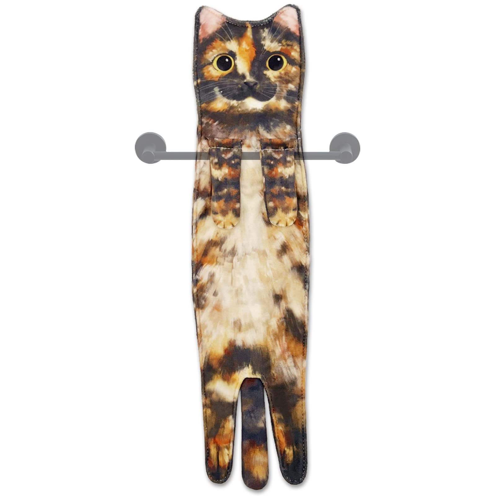 Cute Cat Quick-Dry Hand Towels for Bathroom & Kitchen - Absorbent Hanging Decorative Face Towels, Funny Gifts for Cat Lovers (Ginger) - Perfect for Home Decor, Housewarming & Pet Lover Presents