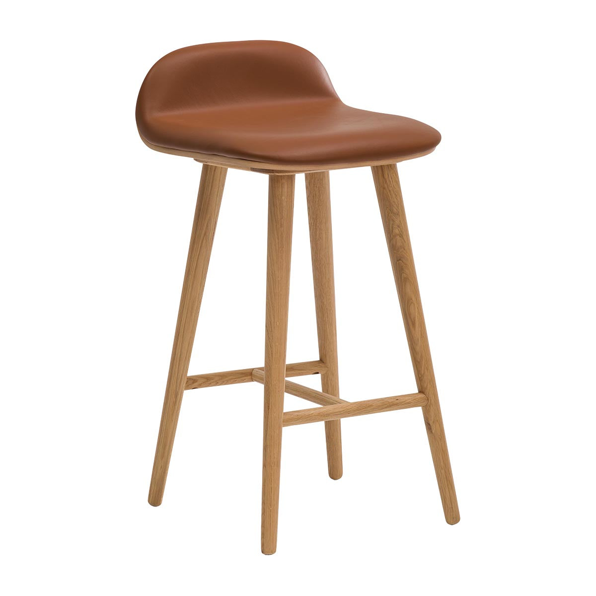 Premium Leather Bar Stool - Adjustable Height Modern Counter Stool with Backrest - Perfect for Kitchen Island, Home Bar & Dining Room Decor