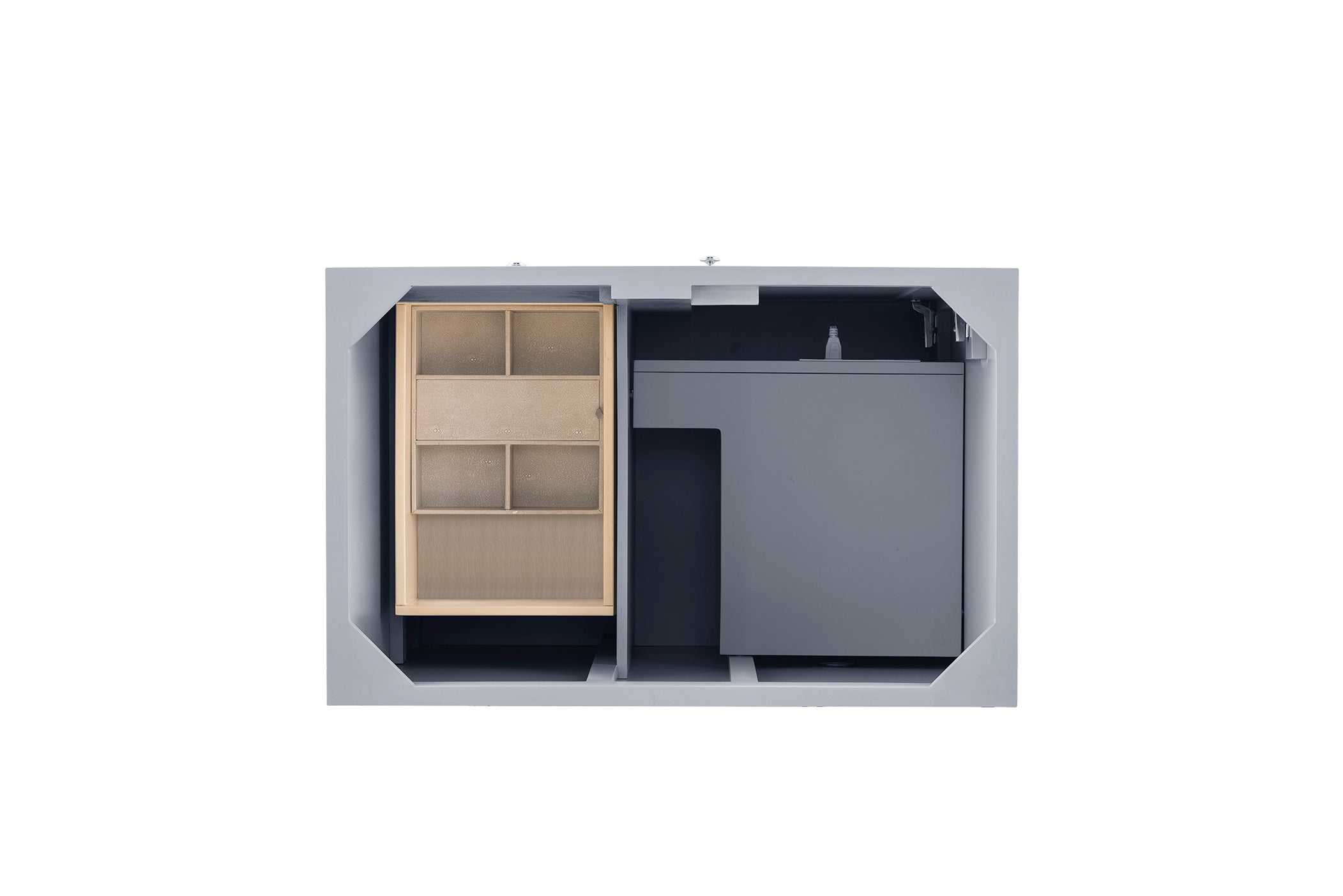 De Soto 36 Inch Single Bathroom Vanity with Sink in Silver Gray - Modern & Space-Saving for Small Bathrooms, Powder Rooms & Guest Baths
