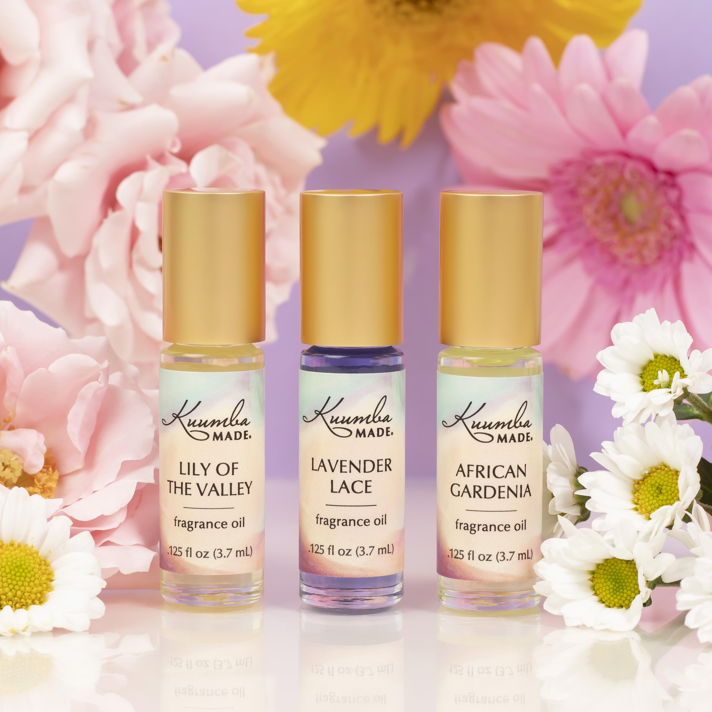 Kuumba Made Lavender Lace Fragrance Oil Roll-On 0.13 fl oz (3.7ml) | Natural Rollerball Perfume for Women & Men | Alcohol-Free, Long-Lasting Scent | Perfect for Travel, Work & Everyday Use