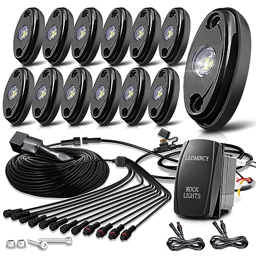 White LED Rock Lights Kit 12PCS