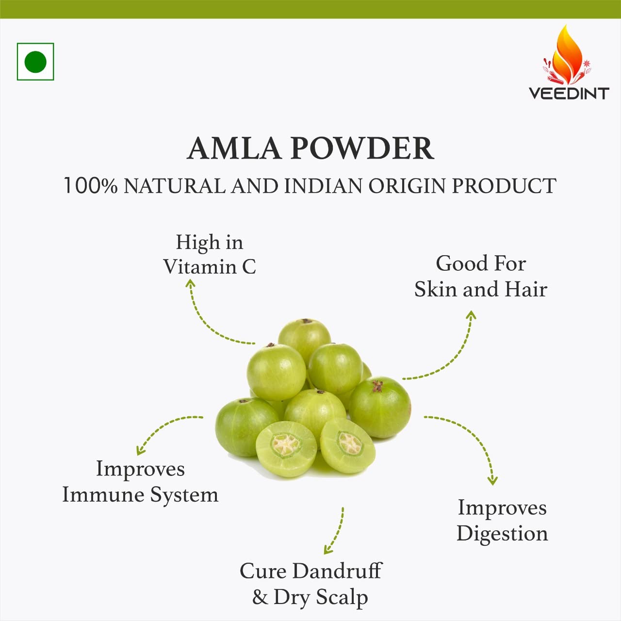Organic Amla Powder 400g - Pure & Natural Indian Gooseberry for Hair Growth, Skin Care & Immunity Boost | Vegan, Gluten-Free Superfood for Smoothies, Tea & DIY Beauty Treatments