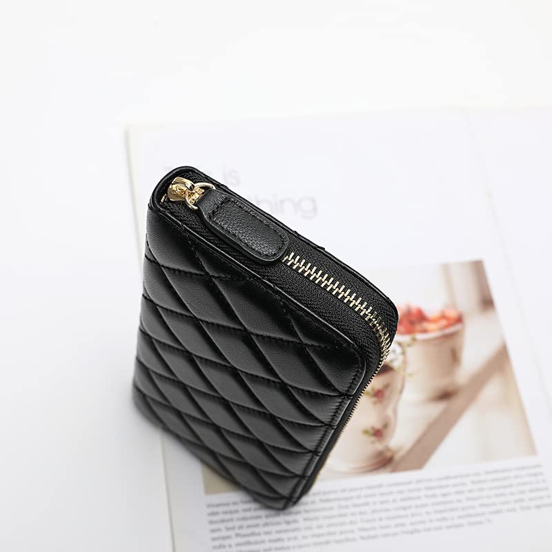 DORIS&JACKY RFID Leather Wallet for Women - Travel Wristlet Bag with Zipper (Large Capacity for Daily Use & Shopping)