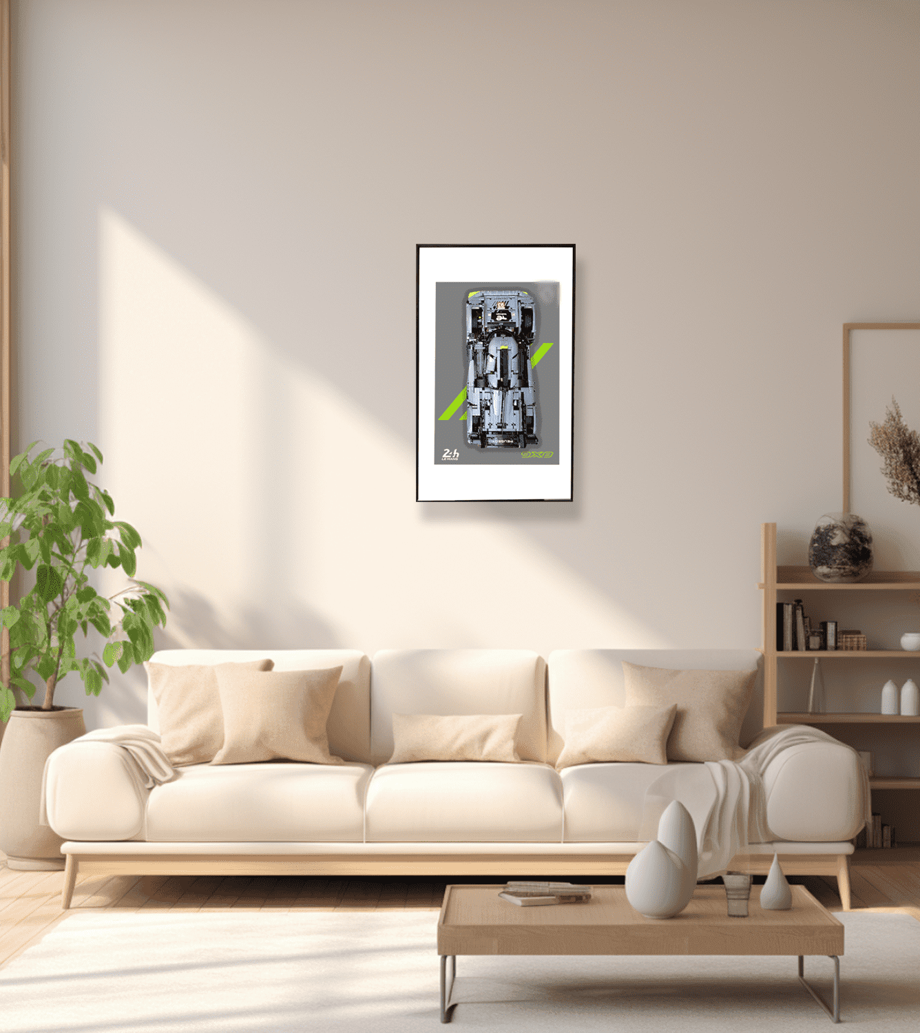 LEGO Technic PEUGEOT 9X8 24H Le Mans Hybrid Hypercar 42156 Wall Display Frame - Premium Showcase for LEGO Car Models, Perfect for Home Office Decor & Collector's Display