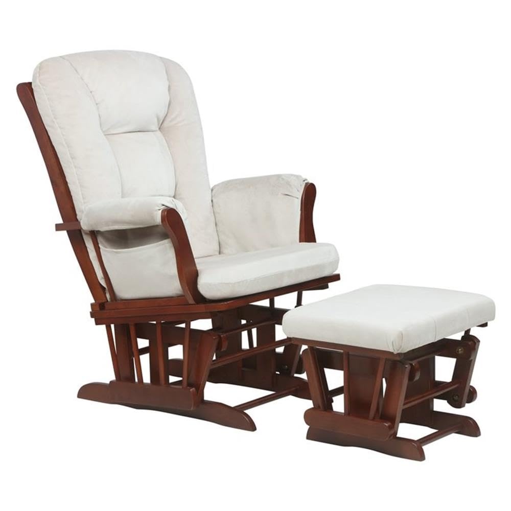 AFG Furniture Alice Glider Chair & Ottoman Set - Comfortable Rocking Recliner with Ottoman (No Pillow Included) - Perfect for Nursery, Living Room & Relaxation